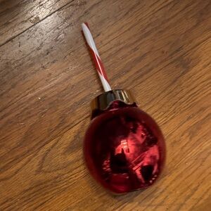 Red Holiday Ornament Tumbler Straw 12 fluid oz office decor theme event party